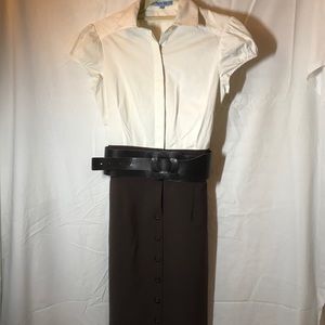 Antonio Melani tan and brown dress